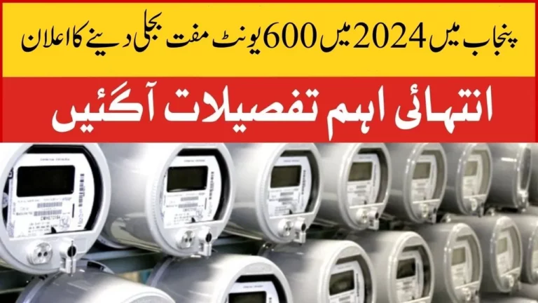 The Announcement of 600 Units of Free Electricity in Punjab 2024